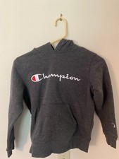 Champion pocket hoodie kids youth SMALL 7/8 Charcoal Gray