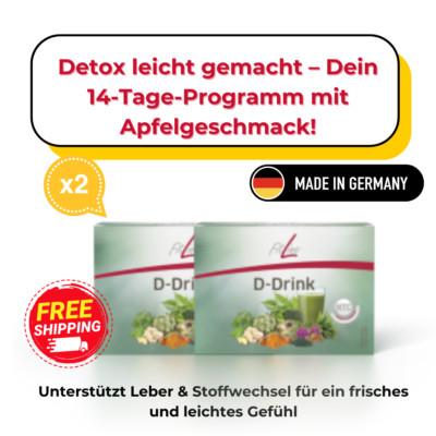 2x FitLine D-Drink   Detox Apfelgeschmack, unterstützt Leber & Stoffwechsel