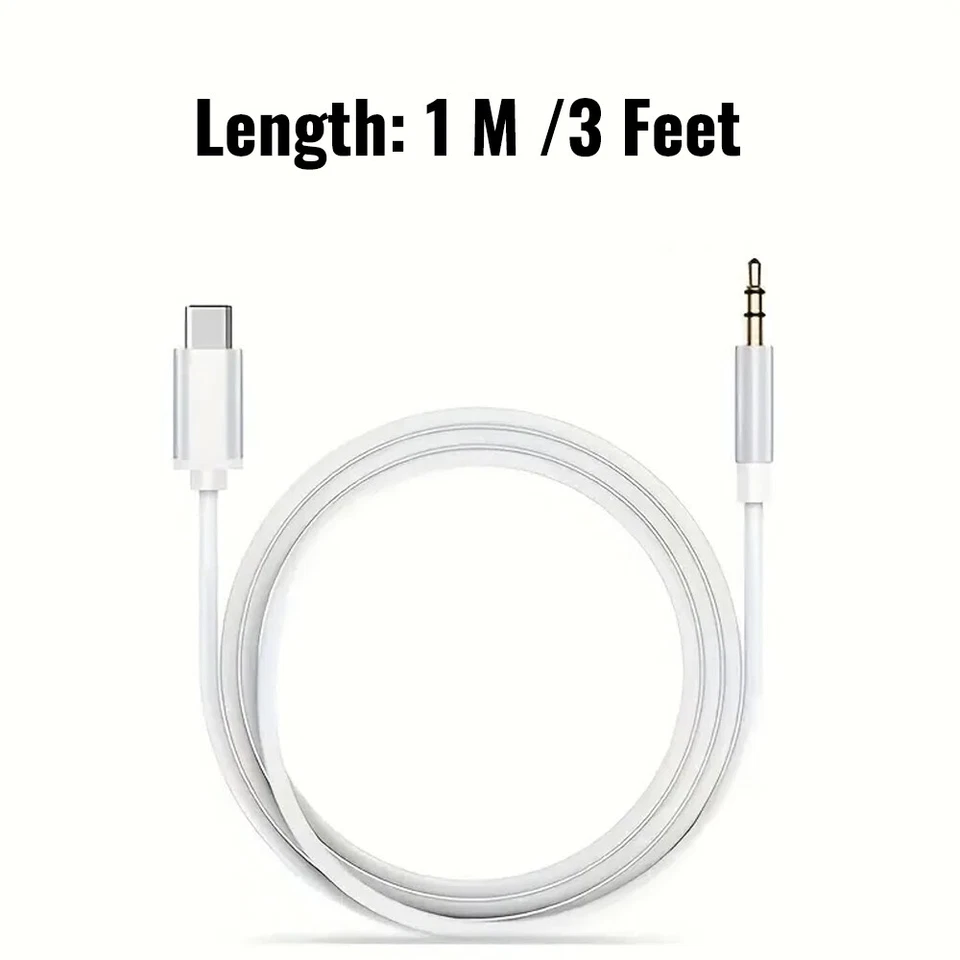 Type C to Aux Cable USB Type-C Male To 3.5mm Cord Car AUX Music Audio Adapter - Image 3 of 4