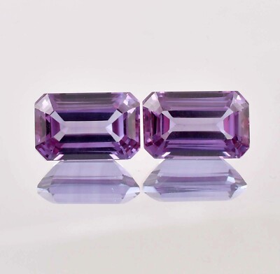 1 Pair 12 x 8 MM Flawless Natural Color Change Alexandrite Gems GIT Certified