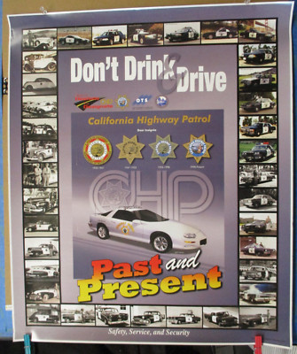 CALIFORNIA HIGHWAY PATROL VEHICLE HISTORY POSTER, 1931-2002 ''CHP PAST & PRESENT''