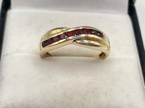 14ct Gold Garnet Eternity Ring. Goldmine Jewellers.