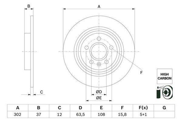 2X Bosch 0 986 479 G98 Bremsscheibe FüR Volvo-image