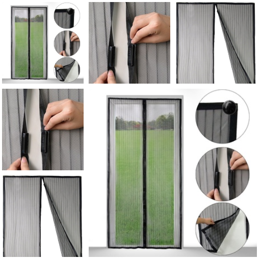 Heavy Duty Magic Mesh Screen Door Curtain Closer For 82.7
