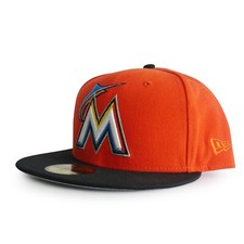 New Era Miami Marlins MLB Orange/Black Fitted Cap Gray UV
