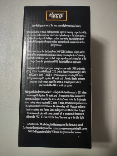 VCU Rams Basketball Joey Rodriguez Final Four PG Bobblehead 2024 SGA New In Box - Picture 8 of 10