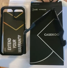 CASEKOO LC Series iPhone 12/12 Pro Black Trim /Clear  Slim Phone Case w/ Stand