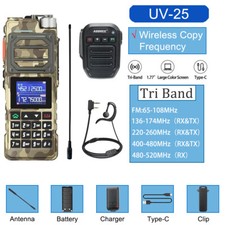 Baofeng UV25 10W Walkie Talkie Long Range Tri-power Two Way Radio Mic Bluetooth