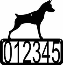 Miniature Pinscher Dog House Address Sign - Made in USA