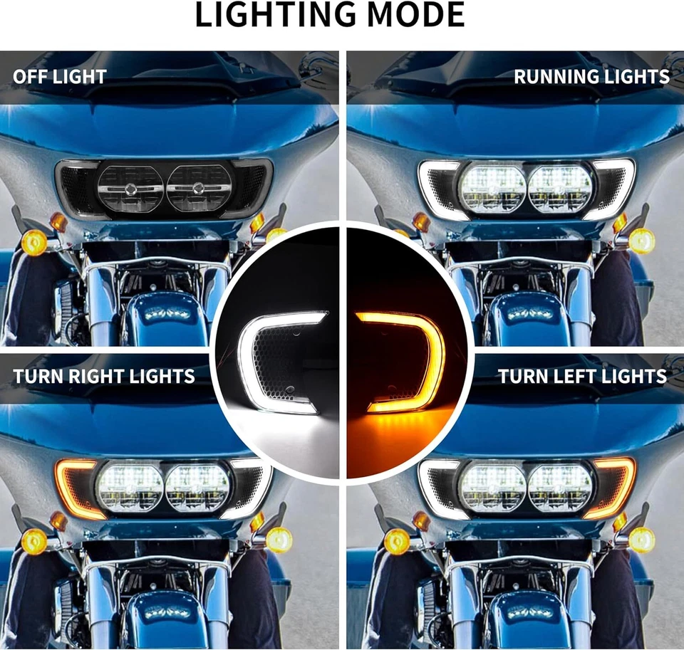 Für Harley Road Glide 2015-24 Scheinwerfer Vent Accent LED Blinker Seitenlichter - Bild 3 von 4