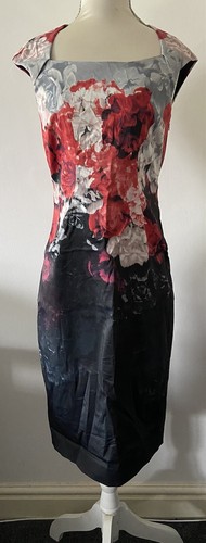 Robe Crayon Karen Millen Blanche à Fleurs - Taille 10 - Stretch Fluide - Neuve Avec étiquette - Modèle DY221