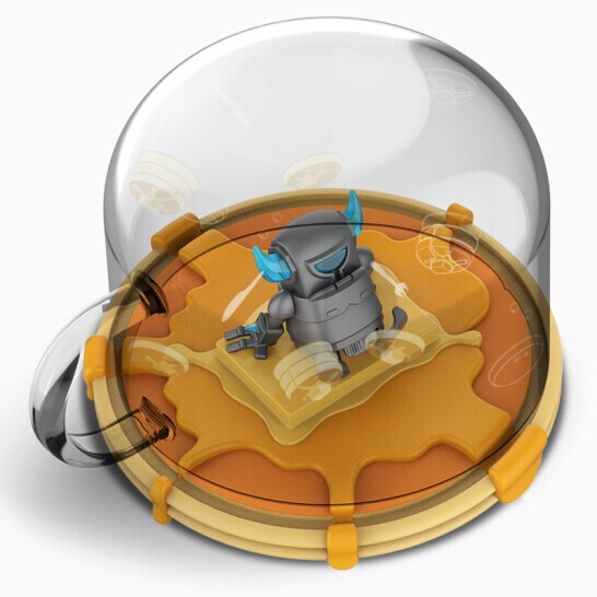 Rare Supercell Clash Royale Mini Pekka Dream of Pancake Glass Cup