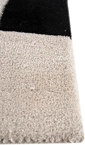 Hand Tufted Rug Premium Quality White/Black Ebony Handmade Wool Area Rug Living - Imagen 2 de 5