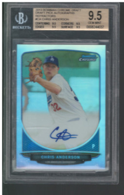 2013 Bowman Chrome Draft Pick Autogramme # Ca Chris Anderson BGS Gemmt (9.5
