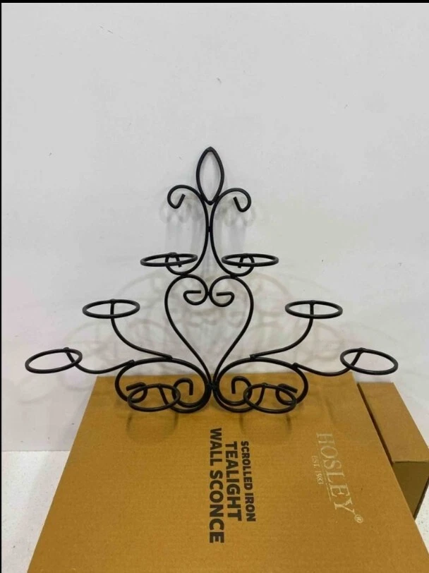 Scrolled Iron Tealight Wall Sconce  by Hosley. Pack Of 2. - Image 2 of 4