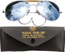 Mirror Lenses Military Aviators US Air Force Type Tactical Sunglasses with Case
