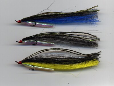 Salmon Flies: Sunray Shadow Red Head x3 Size 8 double Low water hooks (code531c)