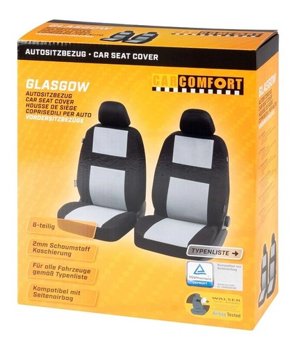 COPRISEDILI ANTERIORI 13326 PER SEAT LEON ST 2013 - in poi FODERE AUTO NERO GRIG - Foto 4 di 9