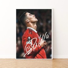 CRISTIANO RONALDO CR7 Autografo MANCHESTER UNITED ARTWORK CORNICE COLLEZIONE