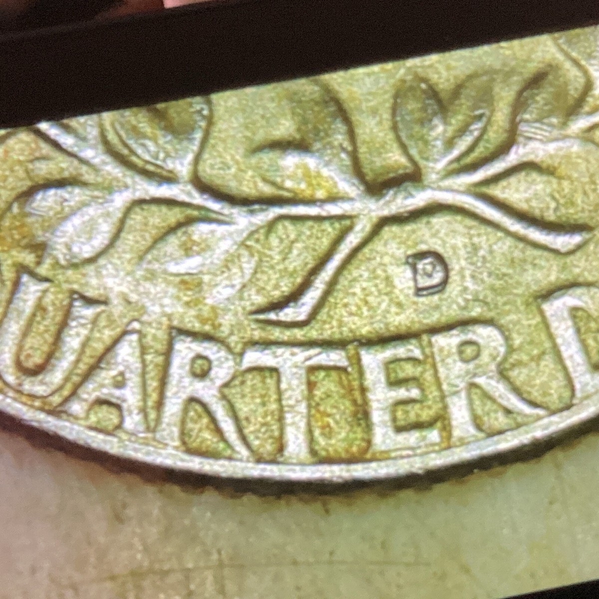 1964-D Silver Washington Quarter Double D- MM Error On The Reverse