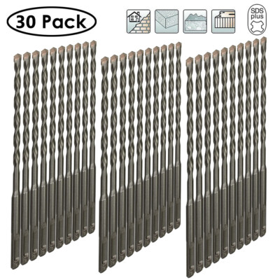 Drillforce 30PCS 7/16'' X6'' Rotary Hammer Drill SDS+ Masonry Concrete Drill Bits