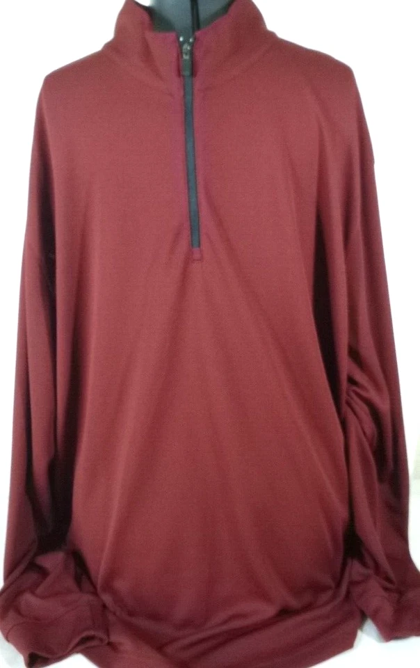 PGA Tour-Sudadera Pullover Rendimiento Manga Larga Hombre-2XL XXL-Granate-1/4 Cremallera Foto 2 de 4