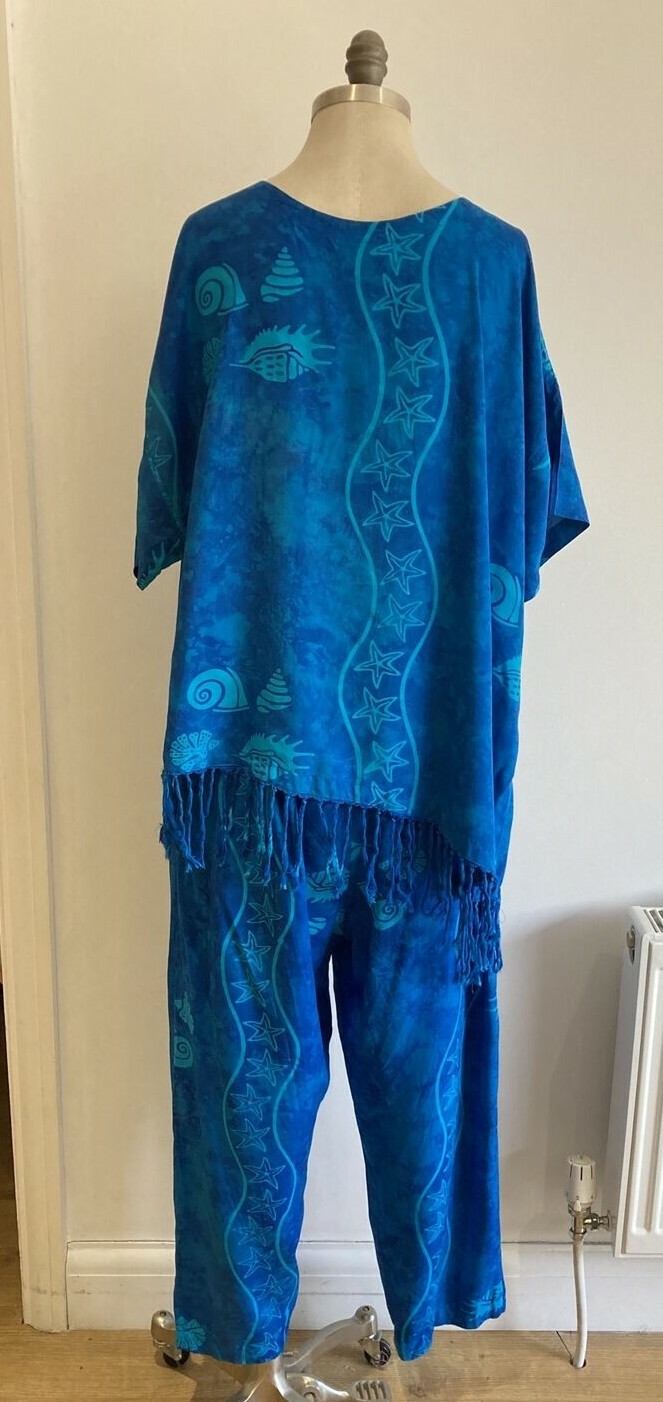 Vintage 1980s Top, Trousers  & Scarf by "Bali Batiks Hand Painted Resort Wear"   6
