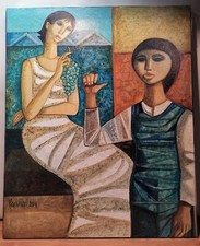 LUCIO RANUCCI "FUITE - FLIGH" DIPINTO SU TELA CON AUTENTICA CM 73 X 60