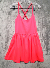 Guess Los Angeles Womens Size 6 Hot Pink Stretch Lace-up Back Mini Dress