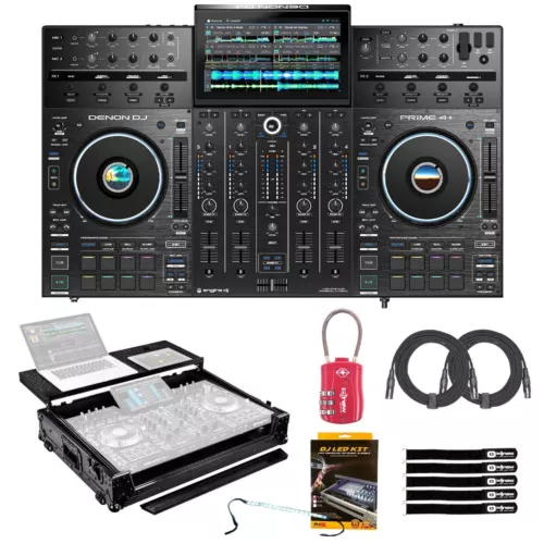 Denon DJ PRIME4+ 4-Deck Touchscreen Serato Engine DJ Controller w Odyssey Case