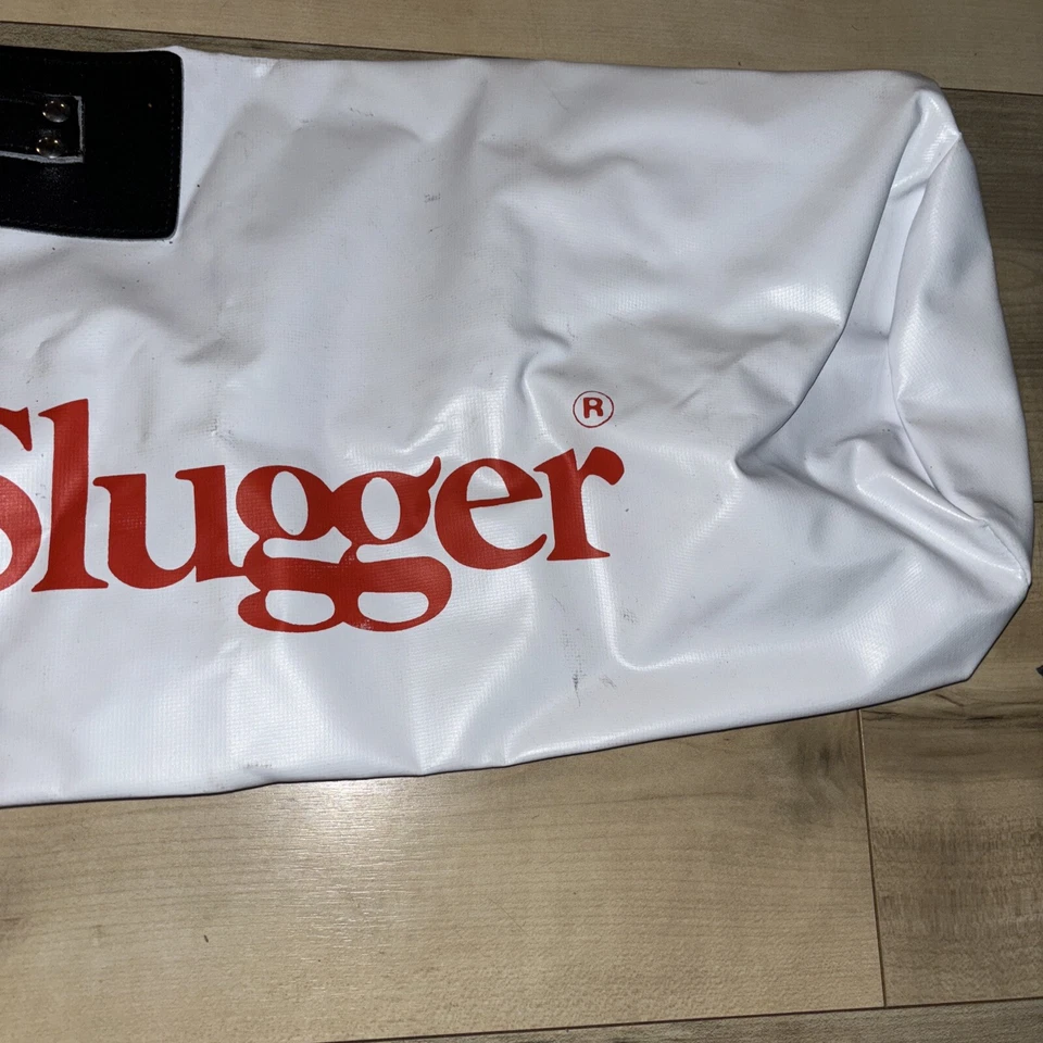 Bolso de equipo Louisville Slugger vintage blanco/rojo con mango de cuero sin existencias Foto 4 de 4