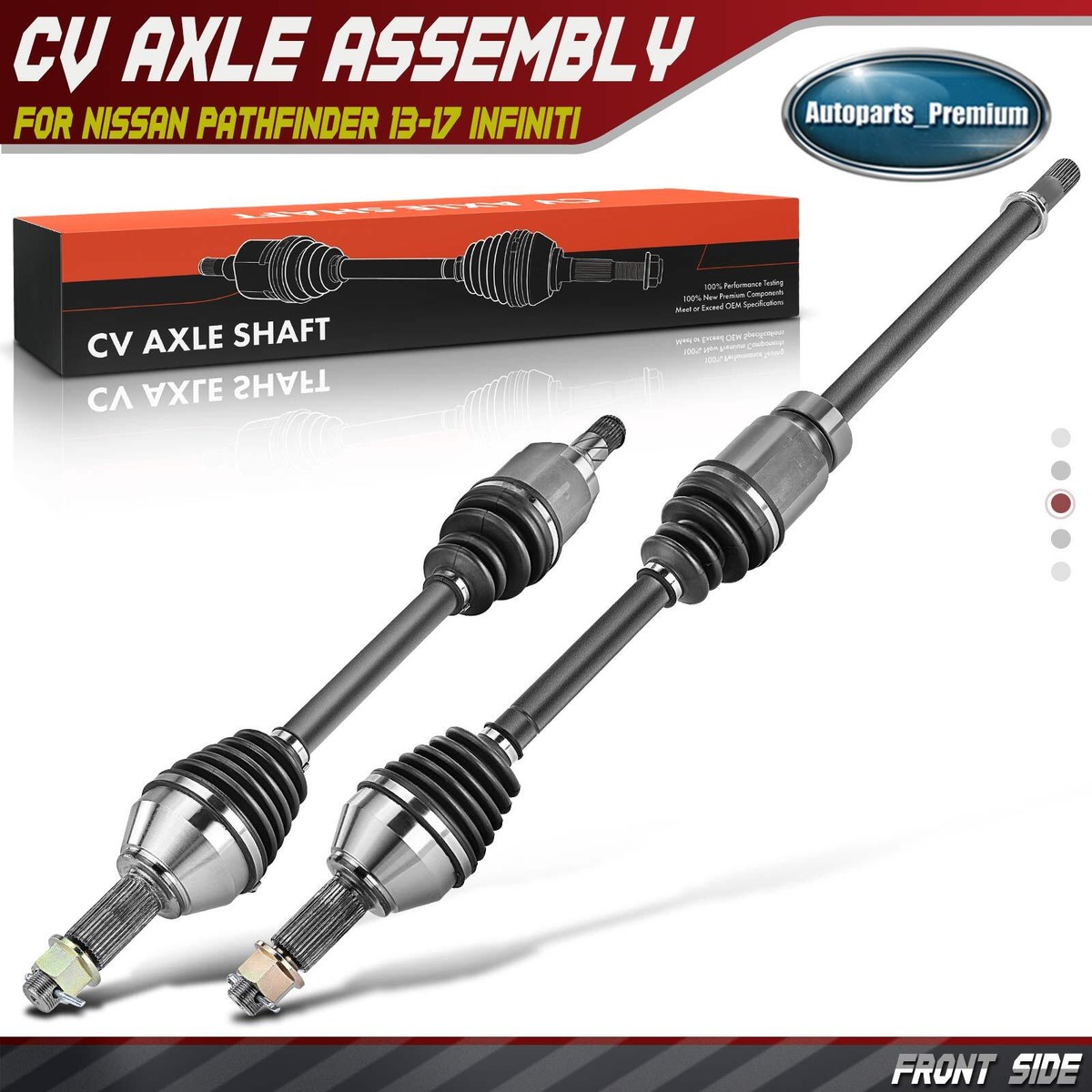 パーツ 5j4j6n 2x Front Side CV Axle Assembly for Nissan Pathfinder 2013-2017