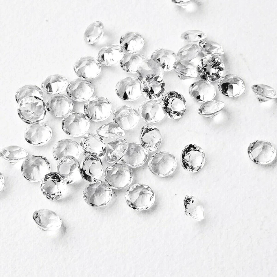 Venta al por mayor Lote de piedras preciosas calibradas sueltas de topacio blanco natural facetado redondo de 5 mm Foto 4 de 4