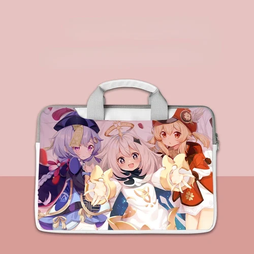 Anime Custom Handbag Genshin Impact Hu Tao Cute Girl Design Laptop Bag Game for 