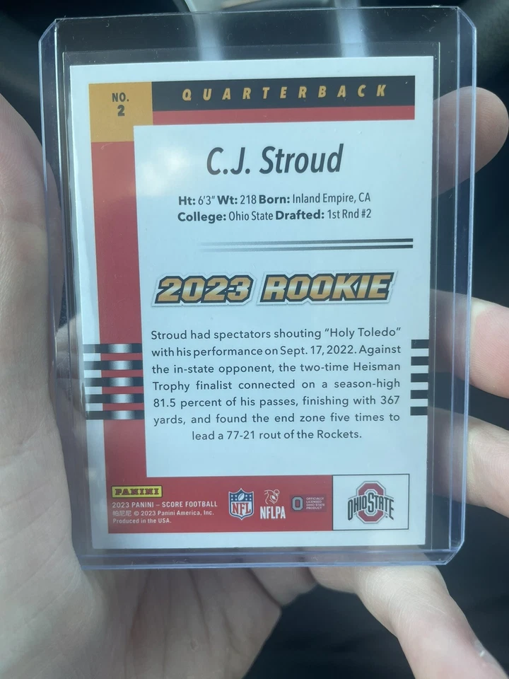2023 Score C.J. Stroud 2003 Throwback x2 + Protential Rookie - Image 3 of 4