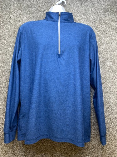 Straight Down 1/4 Zip Golf Pullover Men's L Blue Sweater Mock Neck Cowboys Golf - Picture 2 of 14