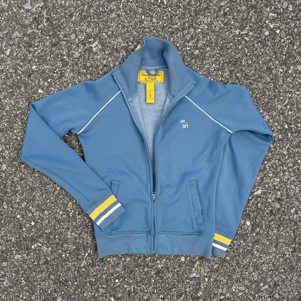 Chaqueta Abercrombie & Fitch Mujer’s S Azul Alce Logo Cremallera Completa Cuello Alto Foto 2 de 4