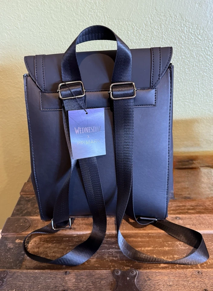 Primark Wednesday Addams Black Backpack New With Tags - Image 4 of 4