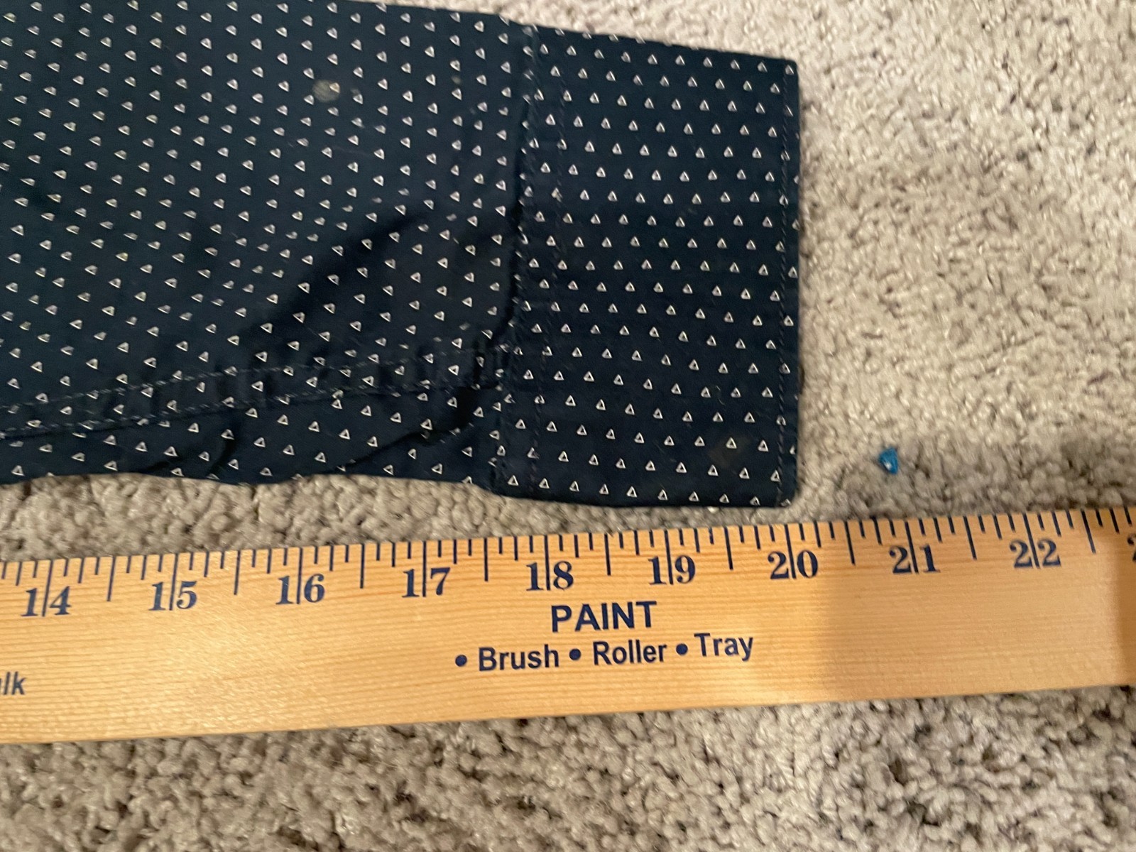 Hermes Paris Men's Navy Blue Triangle Micro Print Long Sleeve Button Up Shirt L image 10