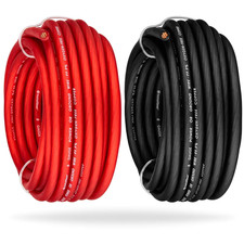 8 Gauge Power or Ground Wire - 99 OFC - 25Ft Red  Black - Marine, Speaker, Bat