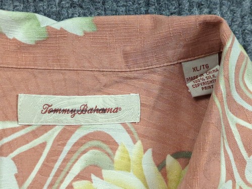 Tommy Bahama Shirt Mens XL Button Short Sleeve Silk Camp Beach Tropical Floral - Bild 3 von 7