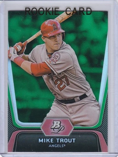 MIKE TROUT ROOKIE CARD Los Angeles Angel Bowman Platinum RARE EMERALD VERSION RC