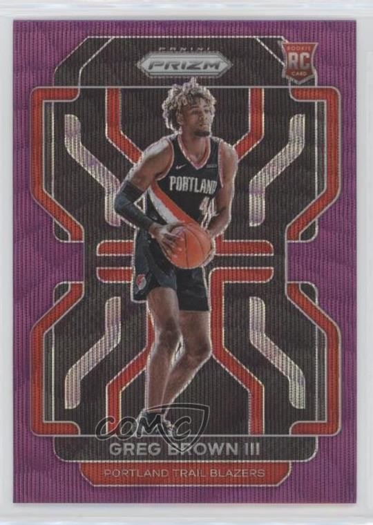 2021-22 Panini Prizm Purple Wave Prizm Greg Brown III #291 09oy
