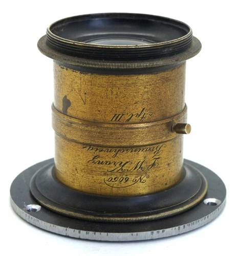 Ultra Rare brass lens L.W. Kranz Apl. III About 21 cm F5 Covers 5x7" Made 1860's