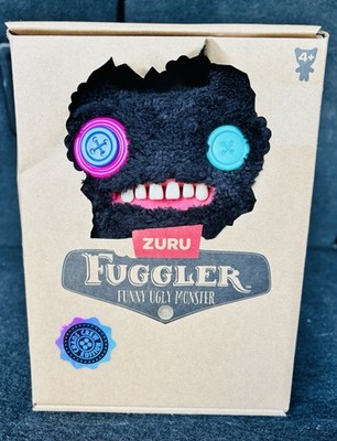 Zuru Fuggler Funny Ugly Monster Chaos Crew Plush Toy Button Eyes Black Pink Blue