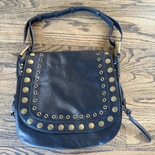 Steve Madden Black Faux Leather Shoulder Bag with Gold Stud accents NWOT