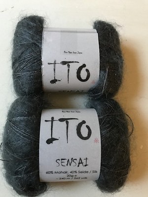 ITO SENSAI 60% mohair / 40% silk - 5 skeins in color charcoal (blueish gray)