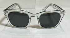 Shuron Sidewinder Sunglasses Clear Frame Gray Lenses USA Vintage NOS No Case