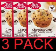 Betty Crocker Chocolate Chip Muffin & Quick Bread Mix  14.7 oz Box - 3 PACK