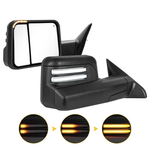 Manual Flip-up Towing Mirrors LED Switchback Signals For 2010-2018 Ram 1500 2500